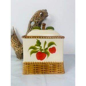 ALCO Apple Cookie Jar Basket Weave Canister